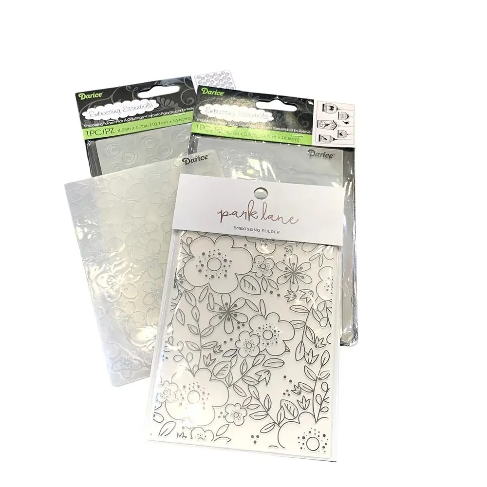 Darice Embossing Essentials Folder 3 Bulk Bird Cages Swirly Flowers New Sealed